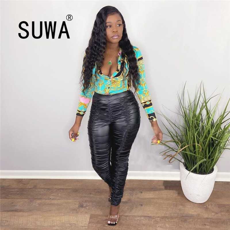 

Vintage Pants Women Festival Spring Clothes High Waist Black Leather Trousers Woman Sweatpants Fashion Sweat 210525