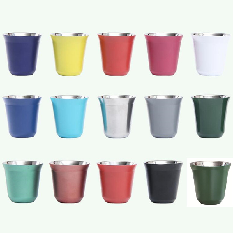 

80/160ml Mug Wine Tumbler Wines Glass Mini Beer Cups Double Wall Stainless Steel Vacuum Insulated Cup Milk Coffee Espresso Mugs Kitchen Drinkwa, As pic