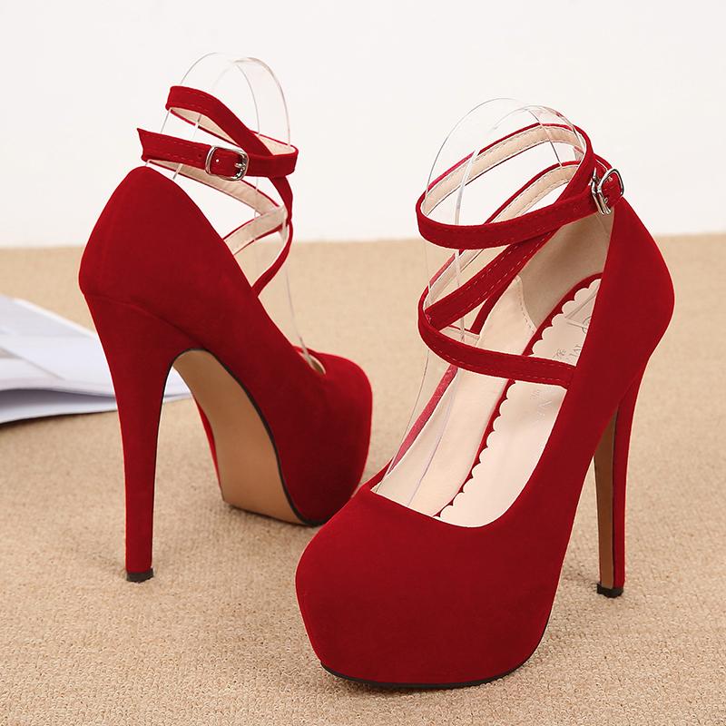 

Dress Shoes 2021 Sexy Women High Heels Pumps Strap Plus Size Flock Woman Women's Clear Daily Fashion, Black