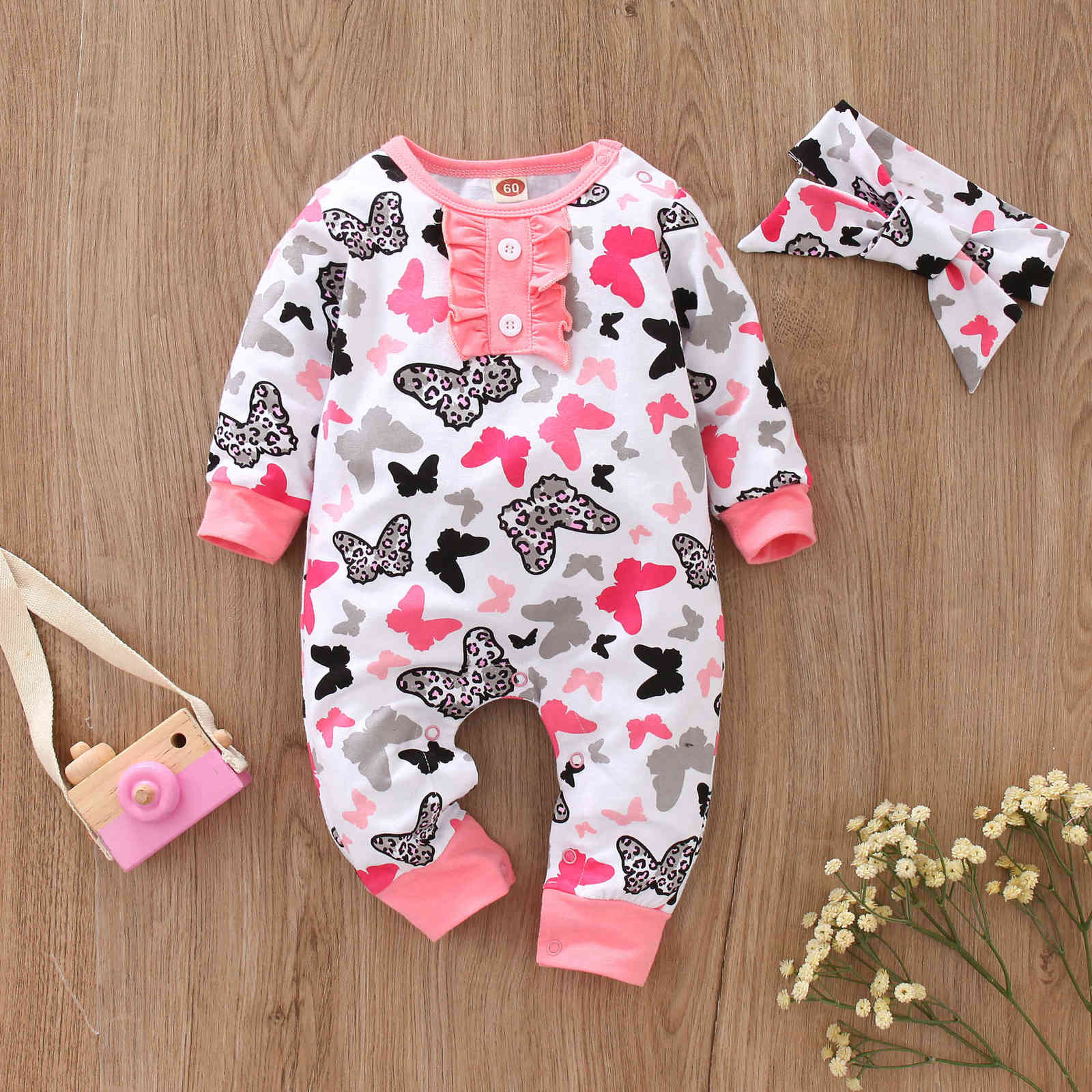 

Baby Spring Autumn Clothing born Cotton Long Sleeve Baby Girl Boy Clothes Cotton Romper Jumpsuit 210722, 287