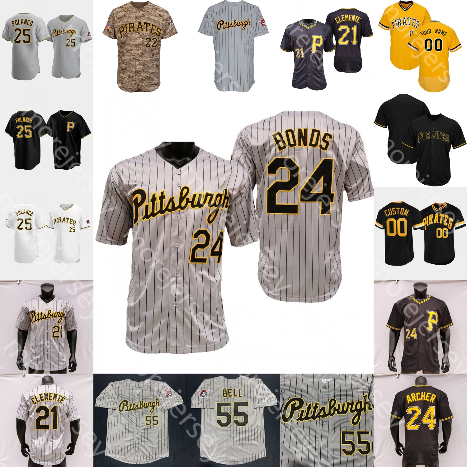 

Baseball Jersey Phillip Evans Dustin Fowler Brian Goodwin Rodolfo Castro Oneil Cruz Cole Tucker Oliva Anderson Shelton Bednar Brault Brubaker Cahill Crick Crowe, 2021 new fan's versions black