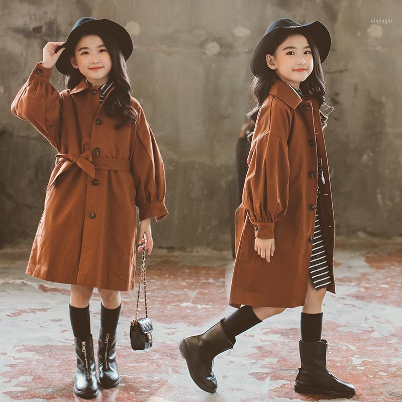 

Coat Girls Baby's Kids Windbreaker Jacket Outwear 2021 Lasted Spring Autumn Cotton Buttons Cardigan School Children's Clothing, Blue;gray