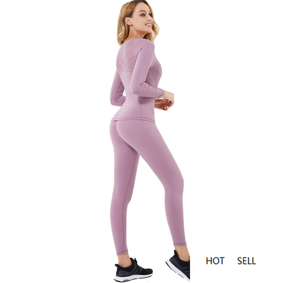 

Melody Seamless Women Gym Set Long Sleeve Slim Fit Leggings Tank And Workout Set Sport Suit Gymwear, 2533tf2530pf