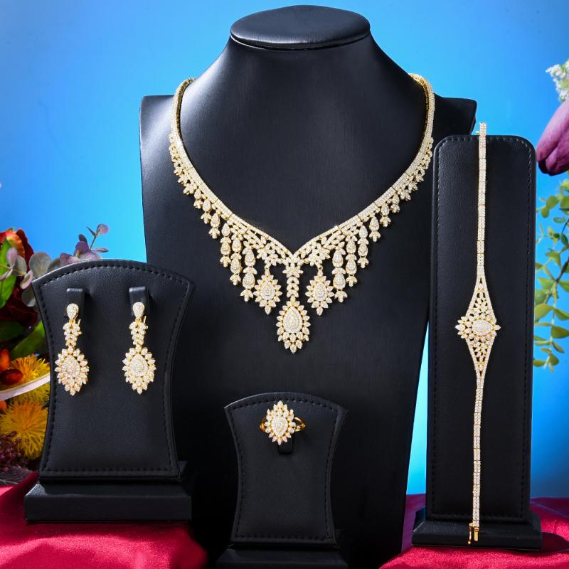 

Earrings & Necklace Missvikki Luxury Gorgeous Big Jewelry Set Women Wedding Sparkly Engagement High Quality, Silver