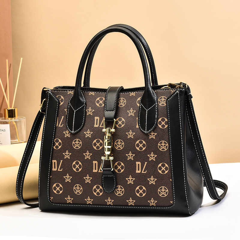 

Wholesale factory ladies shoulder bags elegant old color printing retro handbag Joker classic letters fashion bucket bag trend gold buckle snake handbags, Yellow1 printing