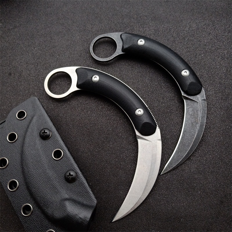 

High Hardness Hand Claw Knife Outdoor Camping Portable Saber Personality Safety Knives EDC Tool HW298