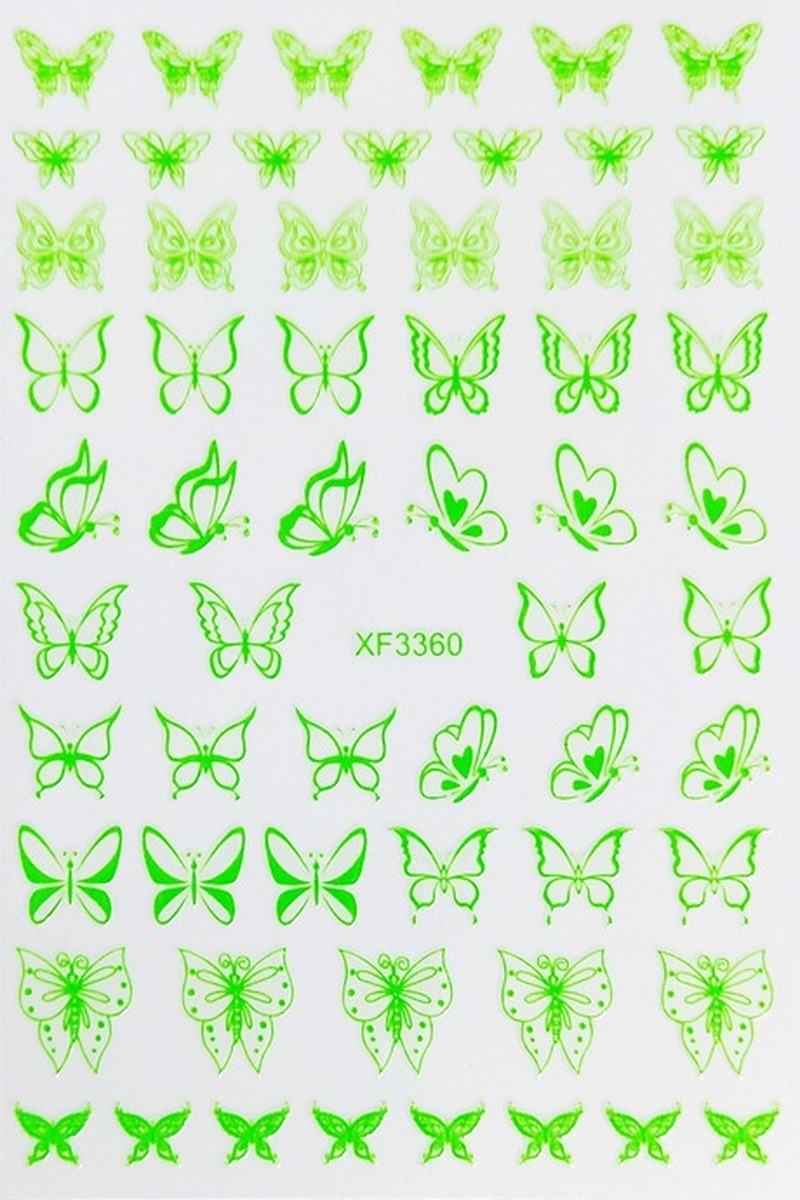 

Holographic 3D Butterfly Nail Art Stickers Adhesive Sliders Colorful DIY Golden Nails Transfer Decals Foils Wraps Decorations, Xf3360-01