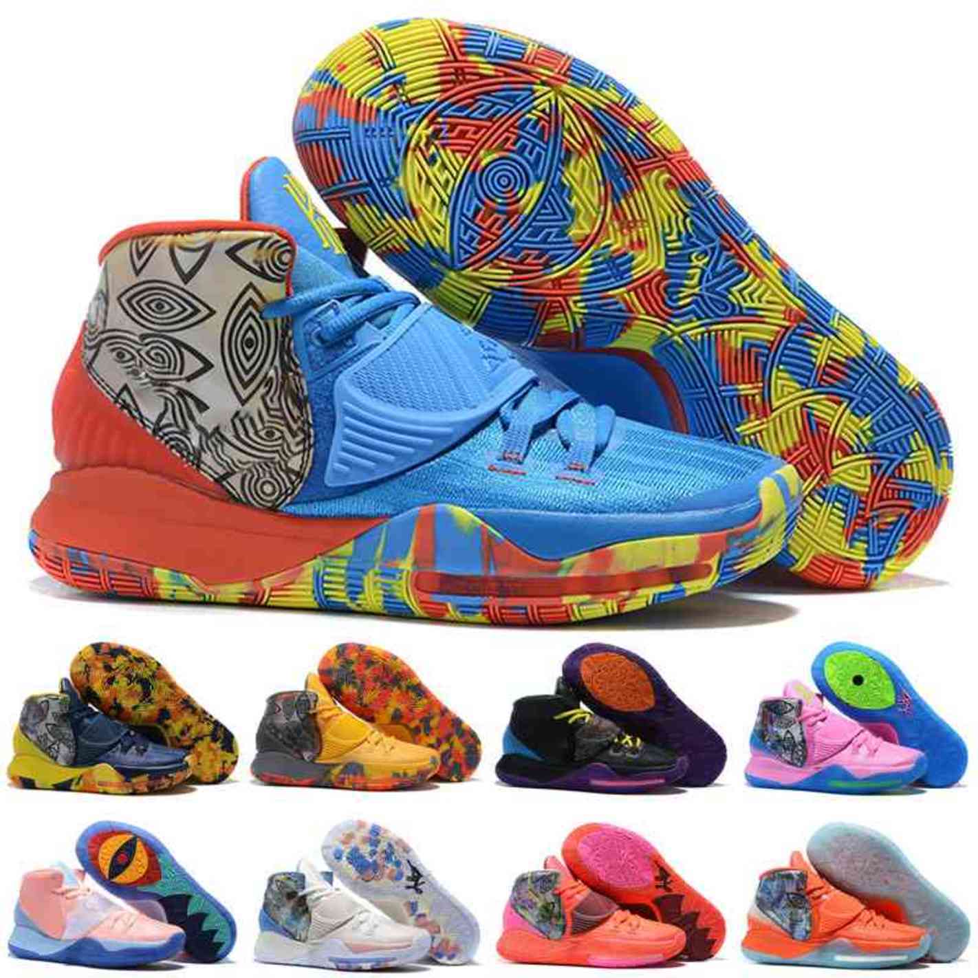 

Kids Kyrie Shanghai Jet Black Shoes Sale Top Qaulitys Irving 6 Grand Purple Men Sport, As photo 1