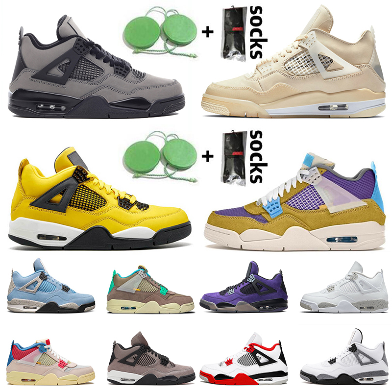 

Fashion Airs Jorden 4 Basketball Shoes Men Womens Jumpman 4s Travis Scotts Cactus Jack Sneakers Taupe Haze Yellow Desert Moss Trainers, #38 encore 40-47