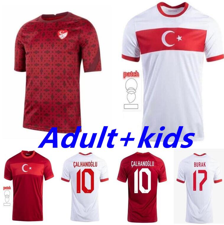 

2021 Turkey National Team Men kids Soccer Jerseys CELIK DEMIRAL OZAN KABAK CALHANOGLU YAZICI Home Away Football Shirt Short Sleeve Uniforms, Black;yellow