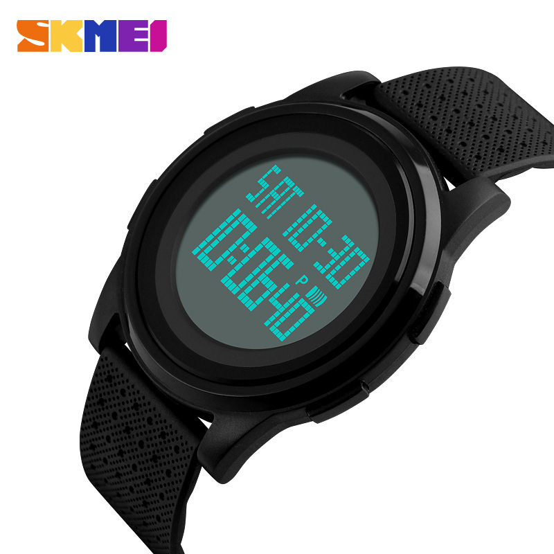 

SKMEI Men Women LED Digital Watch Sport Thin Watches Waterproof Male Female Wristwatches Relogio Masculino Feminino Clock 1206g, Rose red