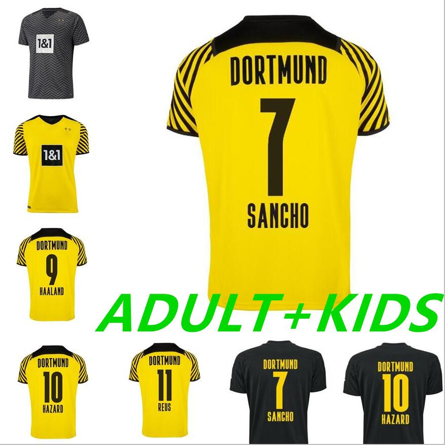 

21 22 dortmund soccer jerseys Borussia 2021 2022 football shirt HAALAND REUS NEONGELB BELLINGHAM SANCHO HUMMELS EMRE CAN BRANDT maillot de f, Black;yellow