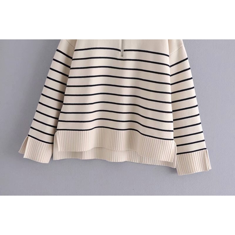

Women' Sweaters manual female striped sweater shirt with zipper sweaters knitted or crocheted women' 7DGL, 1# shoe box
