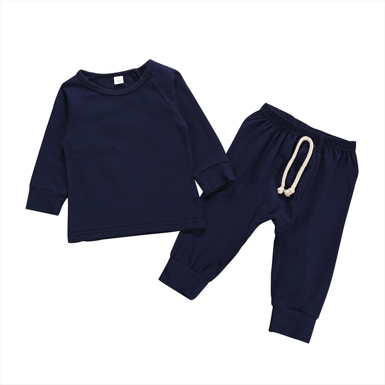 

kids clothes boys baby girl clothing girls children toddler pajamas set spring winter full sleeves, White