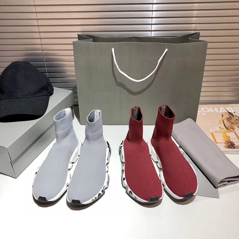 

Top Quality Pairs Fashion Designers Shoes Womens Speed Sneakers Men Women Triple S Black Outdoor Platform Socks Casual Trainer, 02