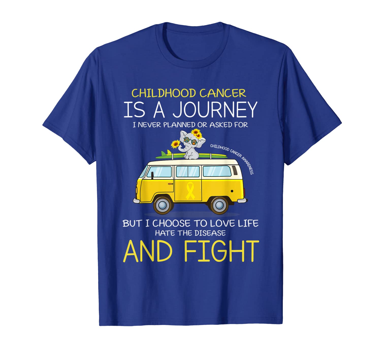 

childhood cancer is journey childhood cancer awareness shirt, White;black