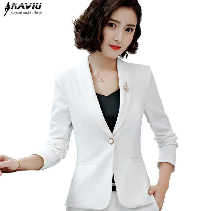 

Elegant Women Long Sleeve Yellow Blazer Plus Size Fashion Office Formal Female Slim Jacket Work Wear Business Outerwear 210604, Black blazer