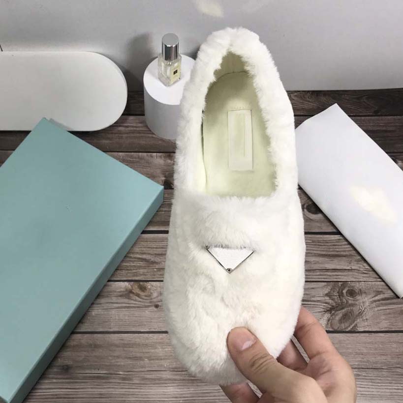 

Fashion Designer Shoes Women Warm Winter Slipper Platform Casual Chaelsea Brand Furry Single Flat Shoe Trainers Sneaker Brown White With Box, #9