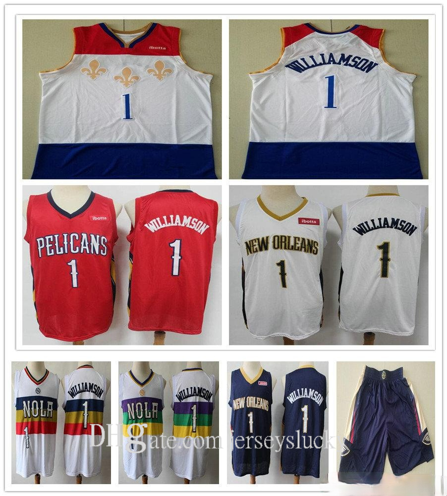 

2021 New Stitched Men Youth Kids Zion 1 Williamson Jerseys City White Navy Red College Basketball Shirts Fast Shipping Sewn Embroidery, Men white1