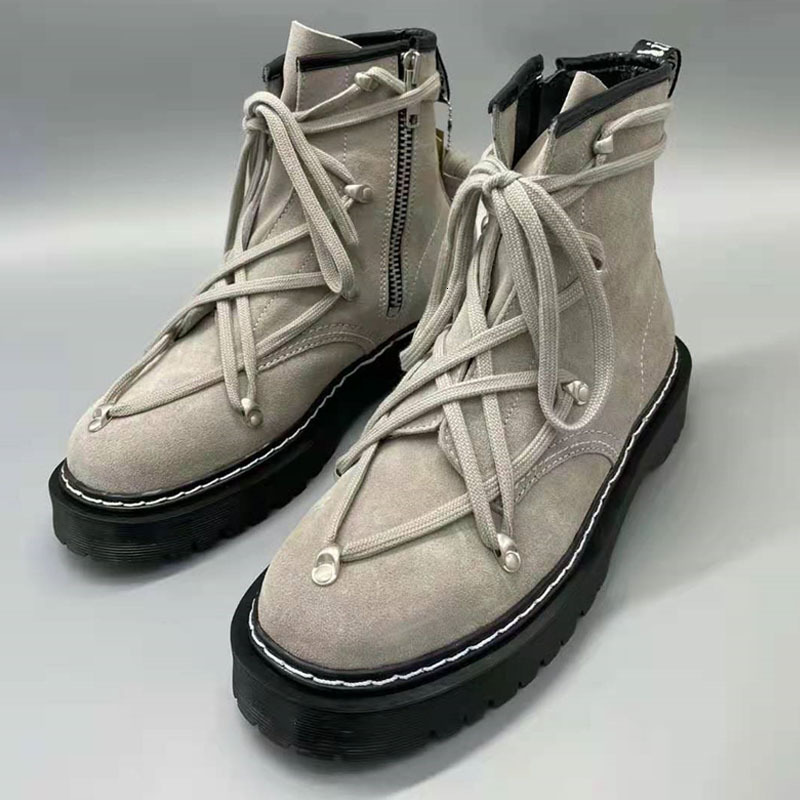Boots Man Military Punk Trend Winter High Top Leather For Men AD5G