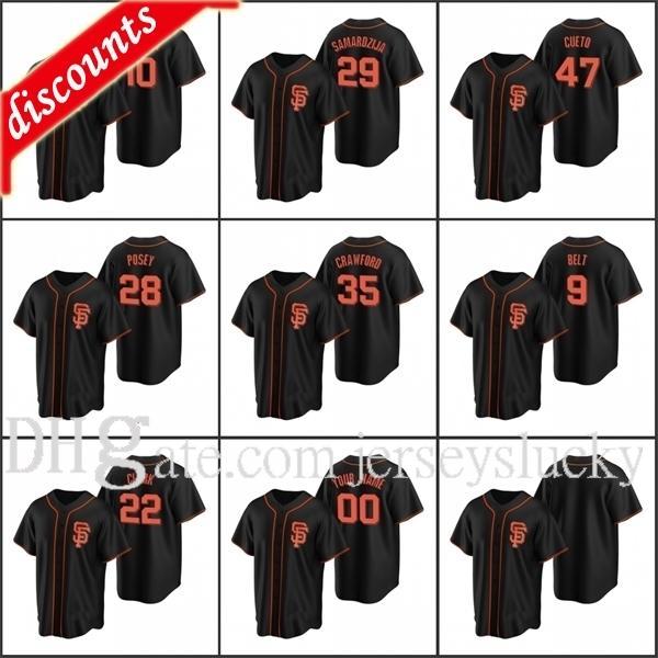 

San Francisco\rGiants Men #22 Will Clark 28 Buster Posey 35 Brandon Crawford Custom Women Youth Black\rReplica\rAlternate Jersey, Blue;black
