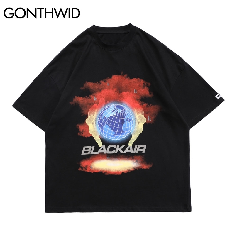 

T-Shirts Streetwear Graffiti 3D Hands Earth Tees Shirts Mens Summer Hip Hop Harajuku Casual Cotton Short Sleeve Tops 210602, White
