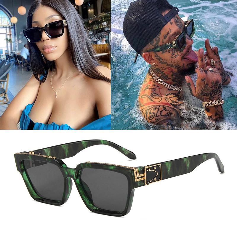 

Sunglasses Vintage Millionaire Fashion Square Oversized Big Frame Vasos Decorativos Retro Glasses Men Vendors Shades