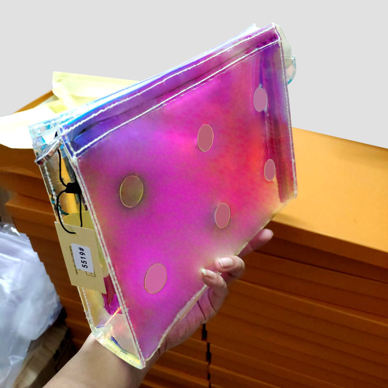 

Luxurys Designers Women Cosmetic Bags High Quality Fashion Brand Handbag Laser Transparent Makeup Handbags Wallet Size 26.5*20cm BAGS80608, No box