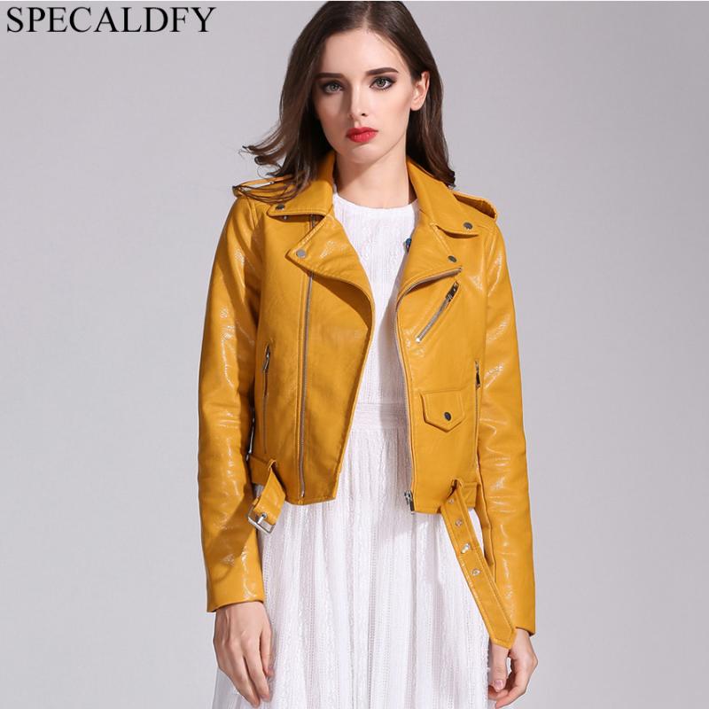 

Women's Leather & Faux Black Jacket Women Long Sleeve Cool Motorcycle PU Jackets Outwear Basic Coats 2021 Chaqueta Mujer