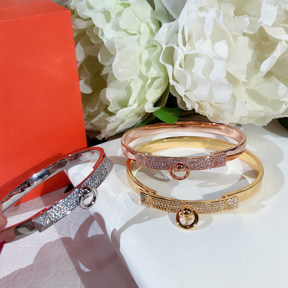 

New Hot Women's Jewelry H-ring Bracelet Chain Chain Party Bracelet Jewelry Fashionable and Versatile Free Freight Gift Love Q0720