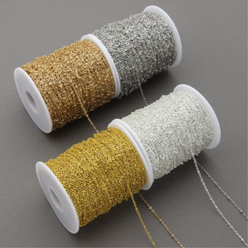 

Chains 5 Yards Gold-plated/silver-plated Necklace Chain, Used For Jewelry Making DIY Chain Material Accessories