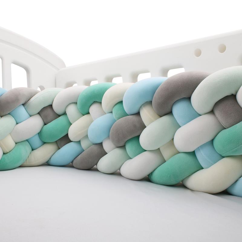 

Bedding Sets 6 Knotted Braided Baby Bed Bumper Handmade Soft Pillow Pad Cushion Nursery Cradle Infant Room Long Braid