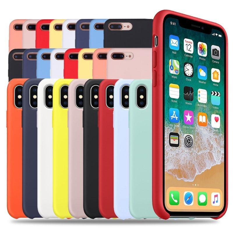 

Silicone Cases New 13 Pro Max 6 7 8 Plus Liquid Case Cover For iPhone 12 Mini XS With Retail Package, Orange