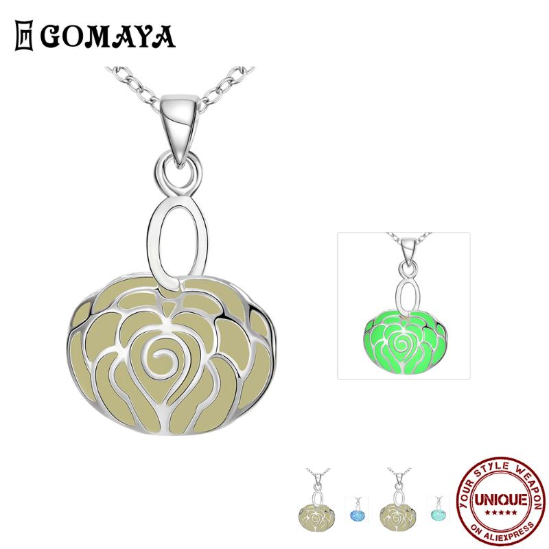 

Zinc Alloy Women's Necklace Luminous Design Pendant 2021 Fashion Romantic Jewelry Anniversary Gift To Friends Chains