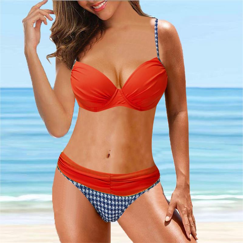 

Women' Swimwear High Waist Sexy Bikini Two Pieces Patchwork Swimsuits Push Up Tankini Boyshorts Trahe De Baño Mujer 2021 #T2, Pink