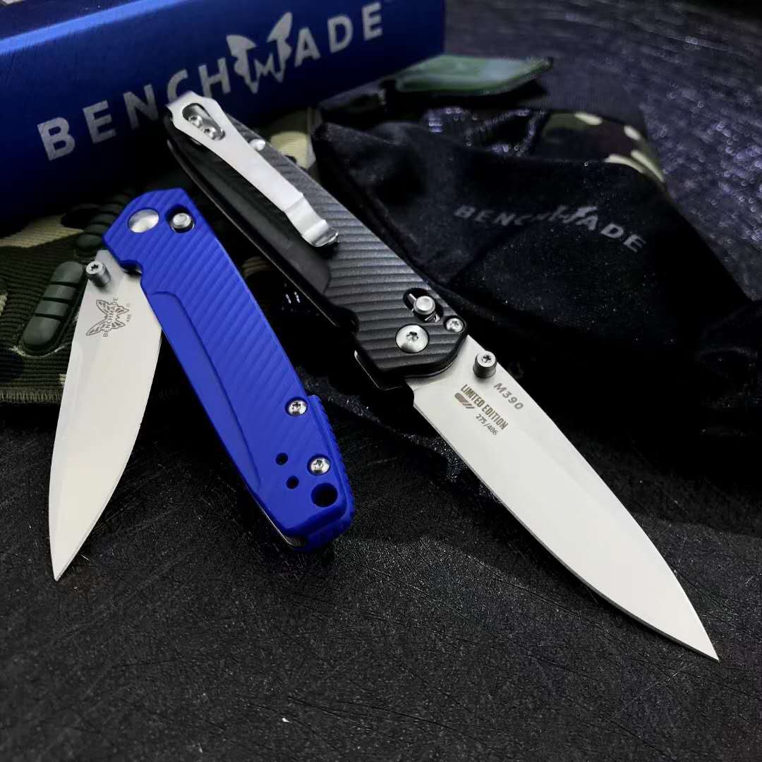 

BM485 Folding Knife M390 Satinless Plain Blade, Tactical Rescue Camping Survival EDC Pocket Knives