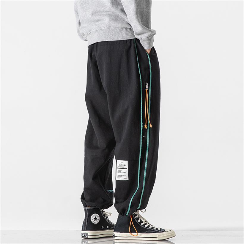 

black cargo hip hop autumn women pant ribbons harem streetwear harajuku jogger sweatpant male