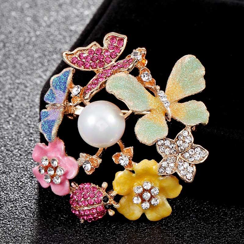 

Pins, Brooches Blucome Colorful Enamel Flower Butterfly Hijab Accessories Fashion Women Insect Pin Brooch Bags Broch