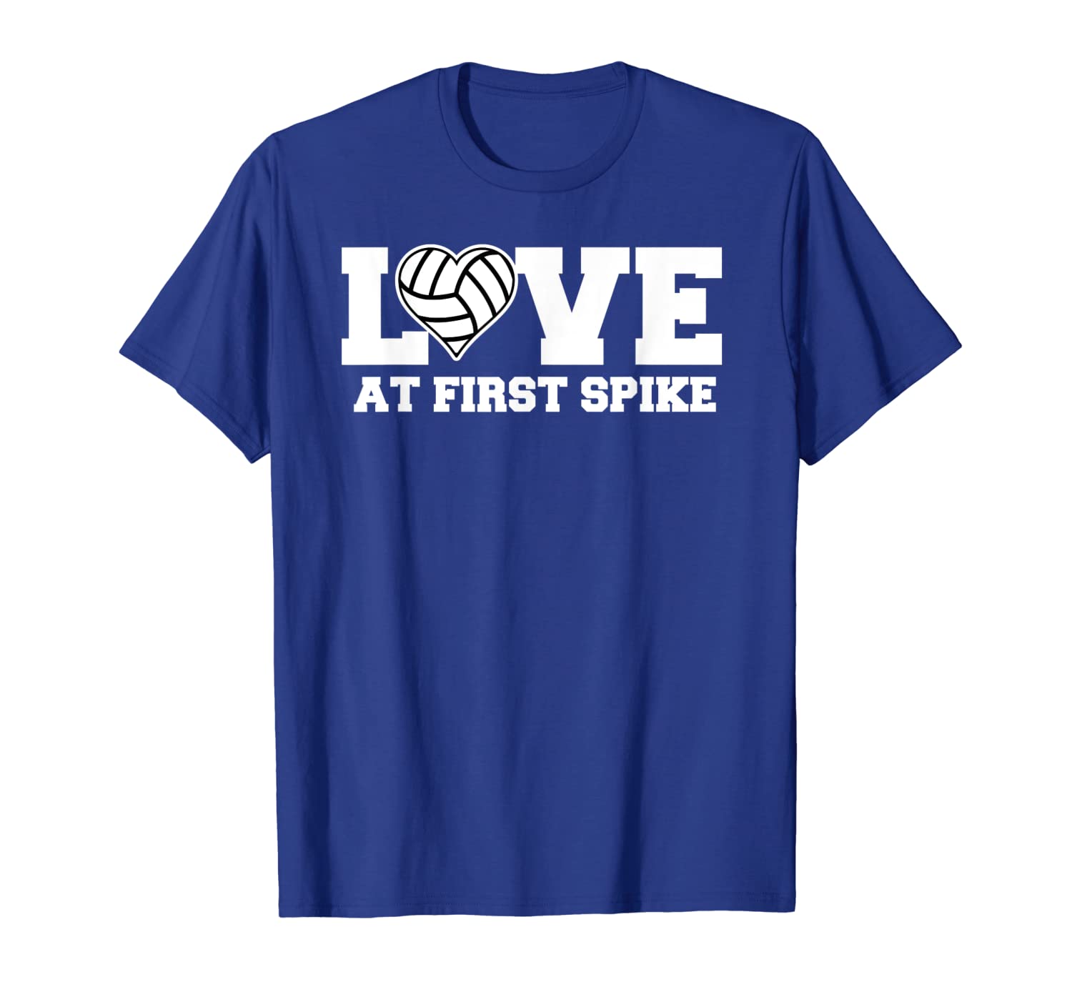

Volleyball Love At First Spike T-Shirt Funny Gift Player Fan, White;black