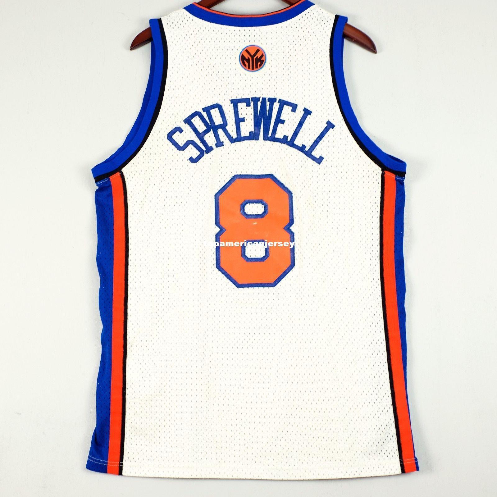 

100% Stitched Latrell Sprewell Sewn Jersey Mens White Vest Size XS-6XL Stitched basketball Jerseys Ncaa, Black