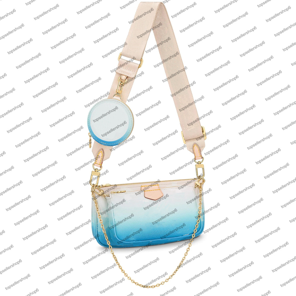 

M57634 MULTI POCHETTE ACCESSOIRES Round Coin Purse bag women pastel-colored Giant canvas cowhide-leather mini two pochettes cross-body walle