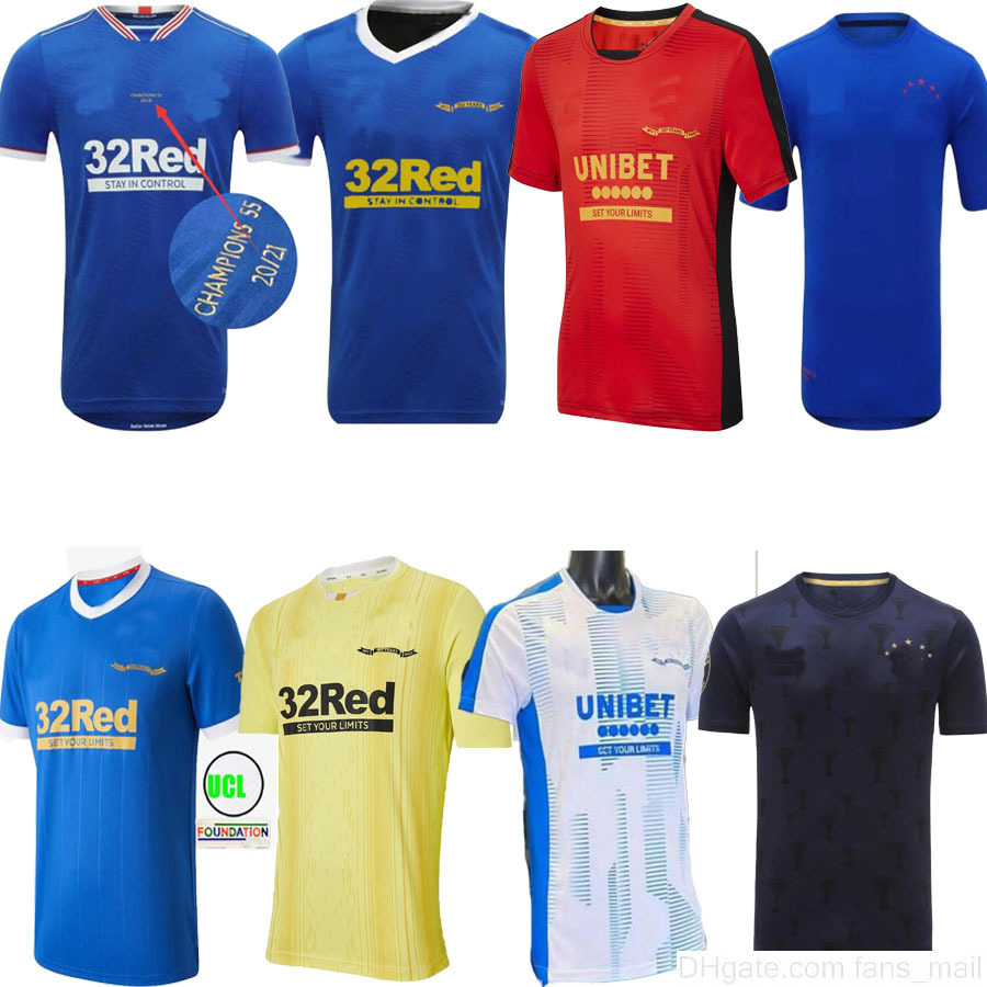 

21 22 Glasgow Rangers special Soccer Jerseys DEFOE HAGI MORELOS KENT STEWART men maillot de foot, Red