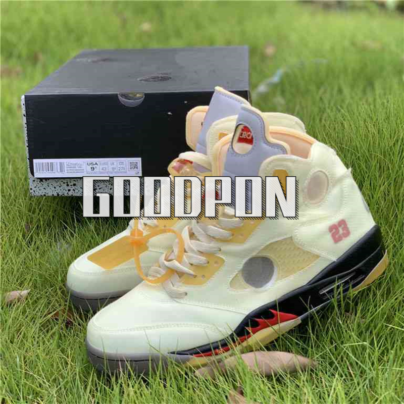 

Shoes Authentic Jumpman 5 Sail 5S Man Muslin Fire Red Off Black White Zapatos Sports Sneakers Mens Sport Trainers, Bubble wrap packaging
