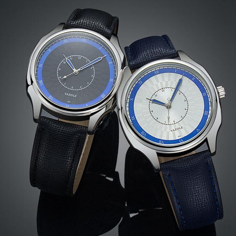 

Wristwatches Top Brand YAZOLE Fashion Casual Quartz Movement Men Watch High Quality Leather Strap Life Waterproof Relogio Masculino 354, Black brown