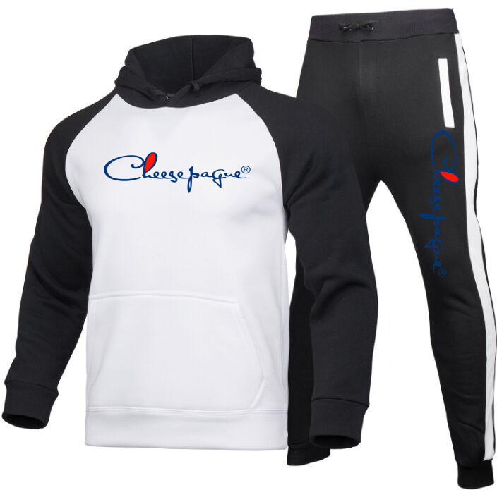 

New Men's Football Tracksuit Sets letter printing Hoodie+Pants Two Pieces Casual Male Sportswear Gym Brand Clothing Sweat Suit