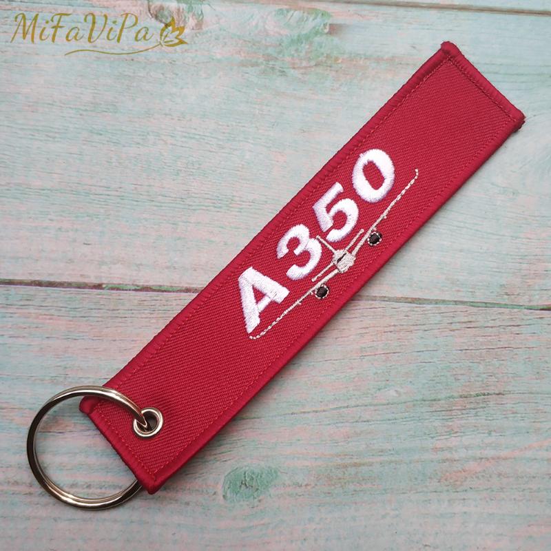 

Keychains MiFaViPa Red A350 Keychain Fashion Trinket Phone Strap Embroidery Air Plane Airbus Key Chain For Men Gift Luggage Tag Porte Clef