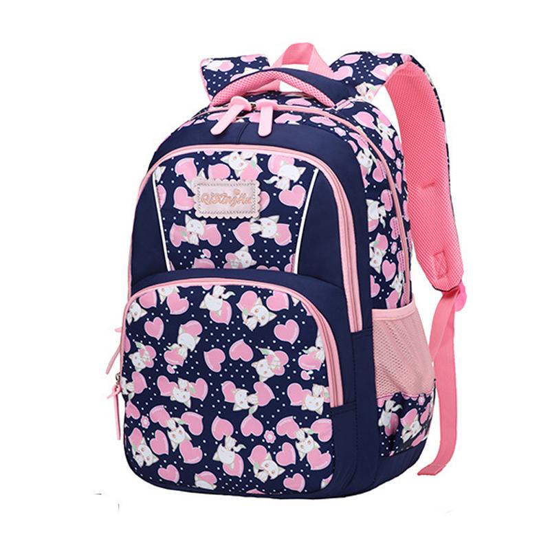 

School Bags Girls For Kids Backpack Primary Child Princess Fashion Printing Schoolbag Oxford Big Cartoon Design 6-12 Year, Small royal blue