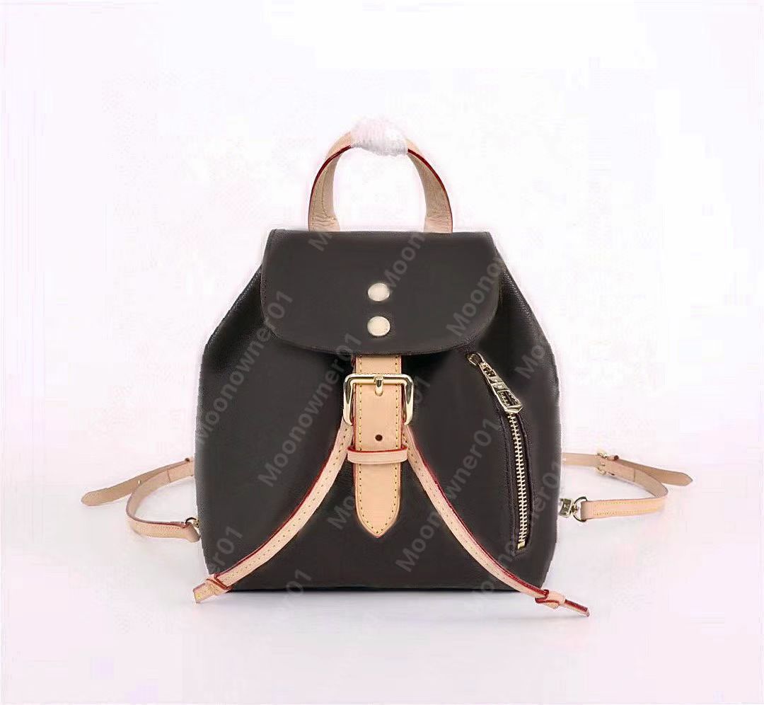

luxury women Bags Designer bag mini backpack sperone mini shoulders genuine leather Fashion Phone pocket coin compartment M44026, Brown