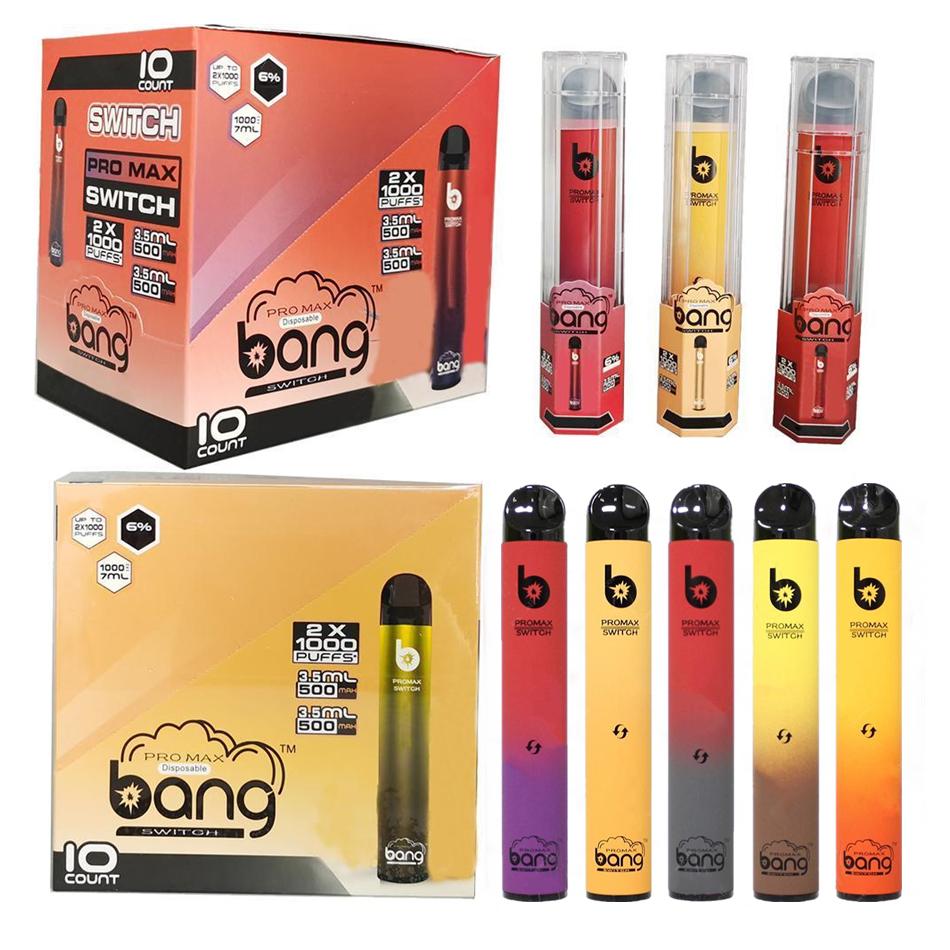 

E-cigarettes Bang Pro Max Switch Disposable Vape Pen 2 IN 1 Device 7ml Pods 2000 Puffs XXtra