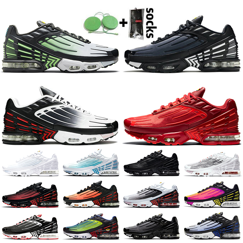 

TN PLUS 3 Tuned III Women Mens Running Shoes 2021 Top Fashion Green Aqua Black White Off Red Laser Blue Trainers Sports Sneakers, #7 parachute pack 36-45
